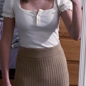 Topshop Knit Brown Maxi Skirt